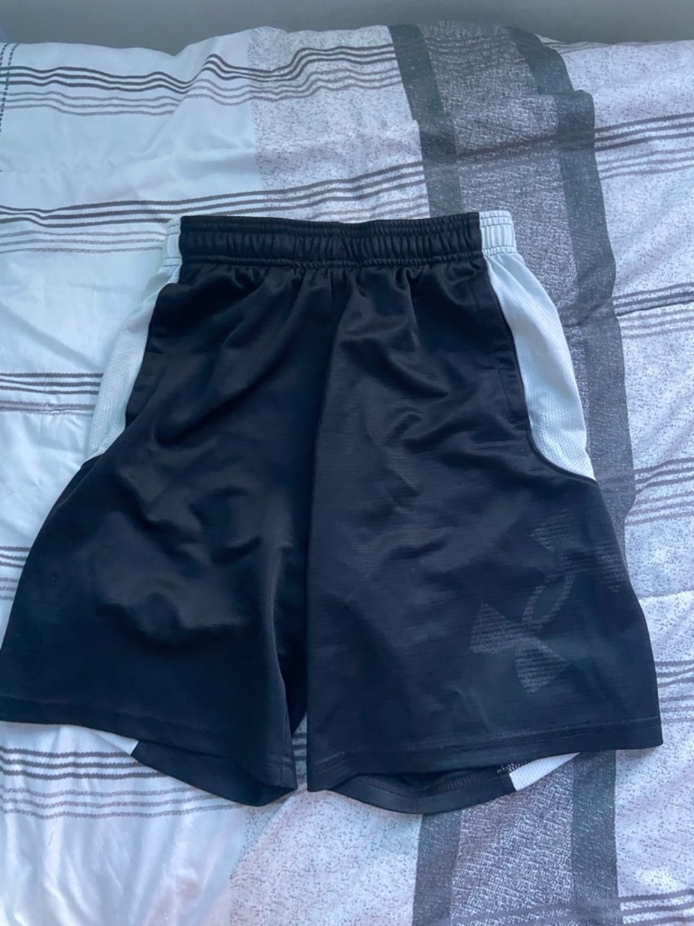 Under Armour Black Shorts with White Side Panels